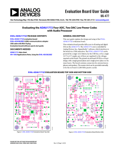 Evaluation Board User Guide UG-477  with Audio Processor