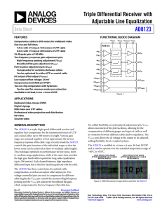 Triple Differential Receiver with Adjustable Line Equalization AD8123 Data Sheet