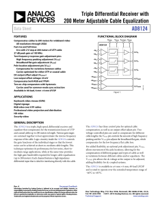 Triple Differential Receiver with 200 Meter Adjustable Cable Equalization AD8124 Data Sheet