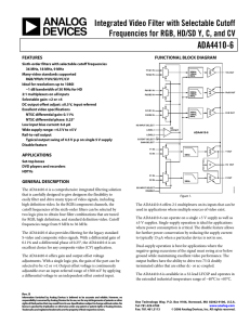 ADA4410-6 Integrated Video Filter with Selectable Cutoff