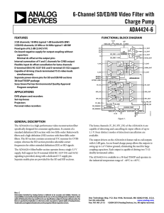 6-Channel SD/ED/HD Video Filter with Charge Pump ADA4424-6