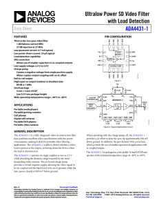 Ultralow Power SD Video Filter with Load Detection ADA4431-1 Data Sheet