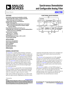 Synchronous Demodulator and Configurable Analog Filter  ADA2200