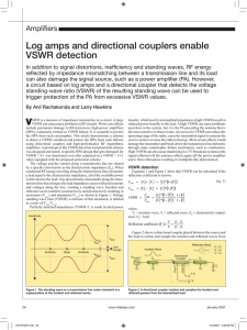 Log amps and directional couplers enable VSWR detection Ampliﬁers