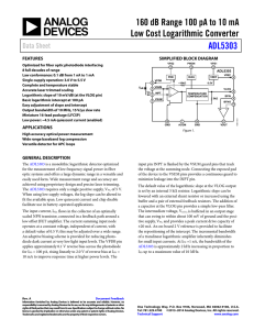 160 dB Range 100 pA to 10 mA  ADL5303