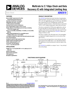 Multirate to 2.7 Gbps Clock and Data ADN2819 Data Sheet