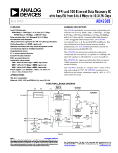 ADN2905 CPRI and 10G Ethernet Data Recovery IC Data Sheet