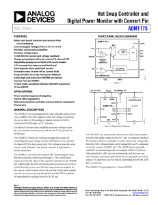 Hot Swap Controller and Digital Power Monitor with Convert Pin ADM1175 Data Sheet