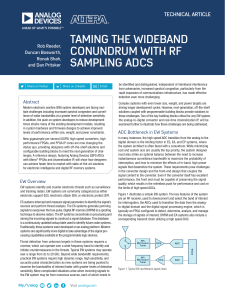 TAMING THE WIDEBAND CONUNDRUM WITH RF SAMPLING ADCS TECHNICAL ARTICLE