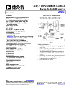 14-Bit, 1 GSPS/500 MSPS JESD204B, Analog-to-Digital Converter AD9690 Data Sheet
