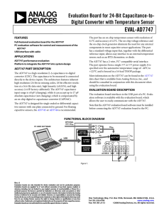 EVAL-AD7747 Evaluation Board for 24-Bit Capacitance-to- Digital Converter with Temperature Sensor