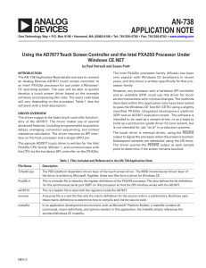 AN-738 APPLICATION NOTE Windows CE.NET