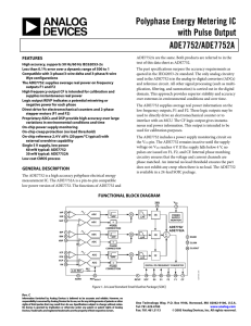 Polyphase Energy Metering IC with Pulse Output ADE7752/ADE7752A