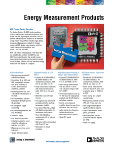 Energy Measurement Products ADE Product Family Overview