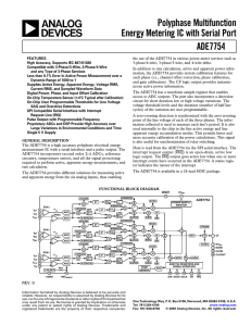 Polyphase Multifunction Energy Metering IC with Serial Port ADE7754 FUNCTIONAL BLOCK DIAGRAM