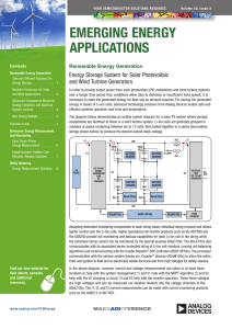 EMERGING ENERGY APPLICATIONS Energy Storage System for Solar Photovoltaic and Wind Turbine Generators