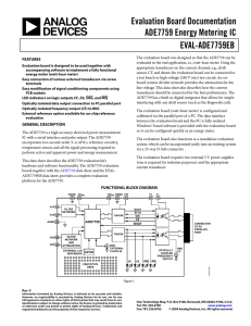 Evaluation Board Documentation ADE7759 Energy Metering IC EVAL-ADE7759EB