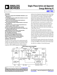 Single-Phase Active and Apparent Energy Metering IC ADE7763 Data Sheet