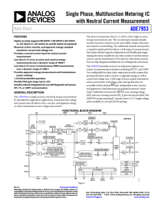 Single Phase, Multifunction Metering IC with Neutral Current Measurement  ADE7953