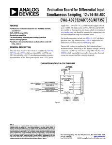 Evaluation Board for Differential Input, Simultaneous Sampling, 12-/14-Bit ADC EVAL-AD7352/AD7356/AD7357