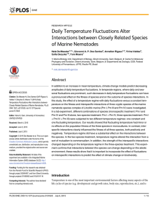 Daily Temperature Fluctuations Alter Interactions between Closely Related Species of Marine Nematodes