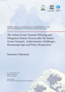The Indian Ocean Tsunami Warning and Ocean Tsunami:  Achievements, Challenges,