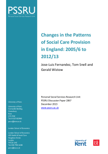 Changes in the Patterns of Social Care Provision in England: 2005/6 to 2012/13