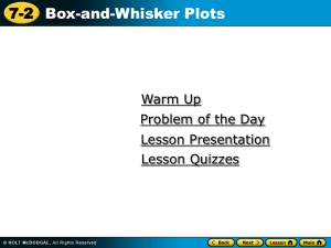 7-2 Box-and-Whisker Plots Warm Up Problem of the Day