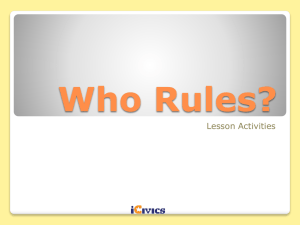Who Rules? Lesson Activities