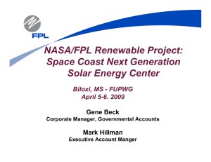 NASA/FPL Renewable Project: Space Coast Next Generation Solar Energy Center
