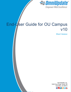 End-User Guide for OU Campus v10 Short Version OmniUpdate, Inc.