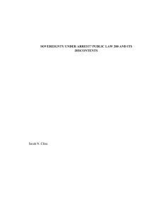 SOVEREIGNTY UNDER ARREST? PUBLIC LAW 280 AND ITS DISCONTENTS Sarah N. Cline