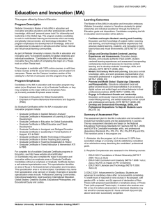 Education and Innovation (MA) Learning Outcomes Program Description