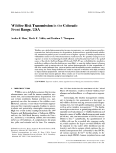 Wildfire Risk Transmission in the Colorado Front Range, USA Jessica R. Haas,