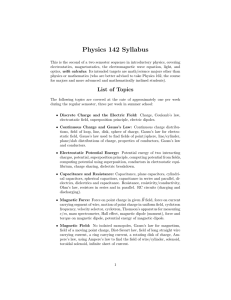 Physics 142 Syllabus