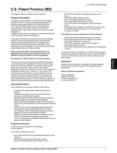 U.S. Patent Practice (MS) Program Description