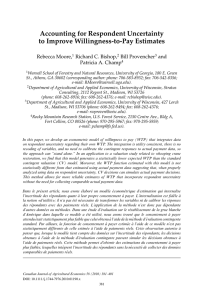 Accounting for Respondent Uncertainty to Improve Willingness-to-Pay Estimates Rebecca Moore, Richard C. Bishop,