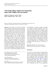 Advancing effects analysis for integrated, large-scale wildfire risk assessment Matthew P. Thompson