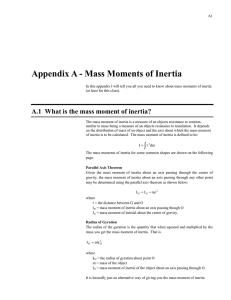 Appendix A - Mass Moments of Inertia