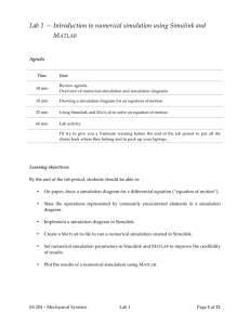 Lab  1  —  Introduction  to  numerical  simulation  using  Simulink  and   M   ATLAB