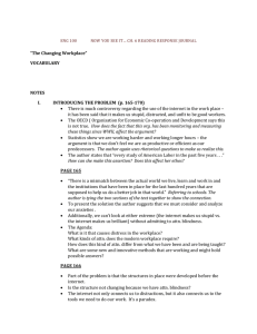 “The Changing Workplace” VOCABULARY NOTES I.