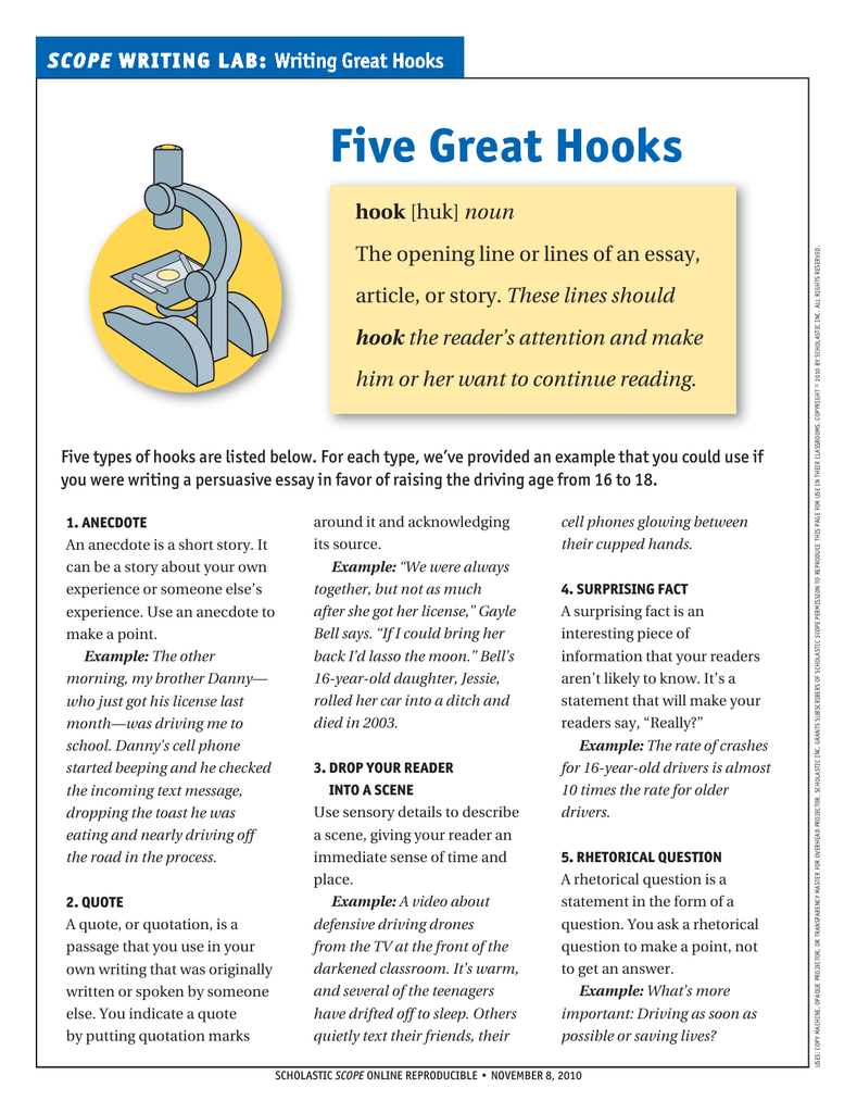 What makes a good hook in writing