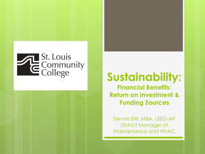 Sustainability:  Financial Benefits: Return on Investment