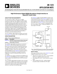 AN-1323 APPLICATION NOTE  High Performance Digital MEMS Microphone Simple Interface to