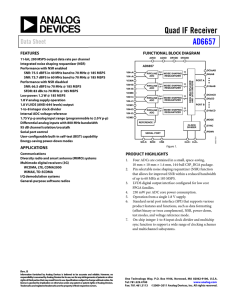 Quad IF Receiver AD6657 Data Sheet FEATURES