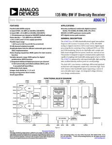 135 MHz BW IF Diversity Receiver AD6679 Data Sheet FEATURES