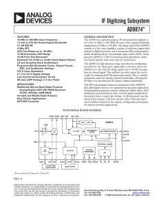 IF Digitizing Subsystem AD9874 *