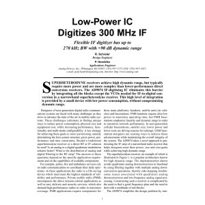 Low-Power IC Digitizes 300 MHz IF Flexible IF digitizer has up to