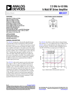 2.3 GHz to 4.0 GHz ¼ Watt RF Driver Amplifier ADL5321 Data Sheet