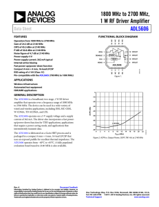 1800 MHz to 2700 MHz, 1 W RF Driver Amplifier ADL5606 Data Sheet